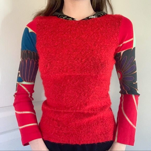 Vintage Custo Barcelona long sleeved hooded top - Picture 3 of 4